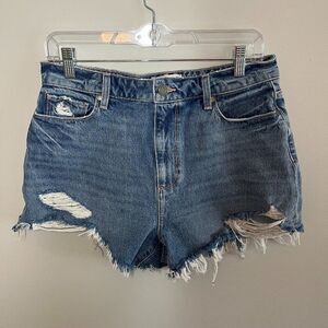 Paige Margot Women's High Rise Distressed Raw Hem Denim Shorts Size 30